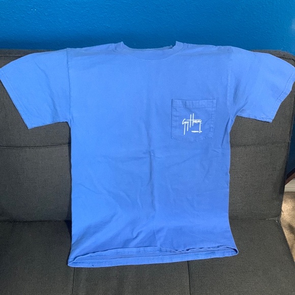 Guy Harvey T shirt Blue Small with pocket - Picture 1 of 7